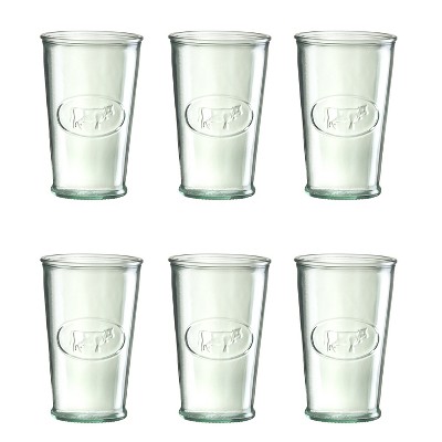 Amici Home Italian Recycled Green Milk Glass, 11oz, Set of 6