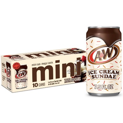 A&W Ice Cream Sundae Soda - 10pk/7.5 fl oz Mini Cans