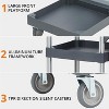 Commercial Traditional Janitorial 3-Shelf Cleaning Cart on Wheels with Cover and Vinyl Bag,Custodial Cart,Housekeeping Carts for Hotels,Stores,Schools - 3 of 4