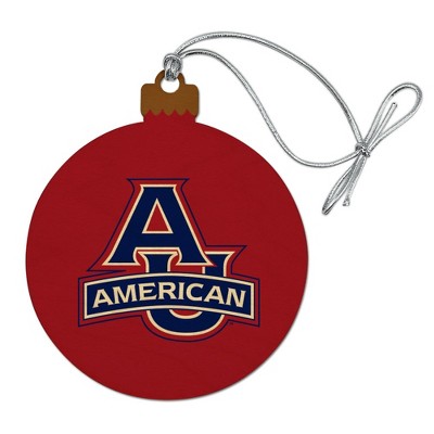 American University Primary Logo Wood Christmas Tree Holiday Ornament