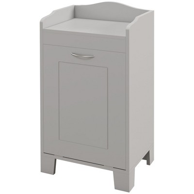 Munora 15.5" White Compact Laundry Storage Cabinet - Tilt-Out Hamper with Tabletop & 66 lbs Capacity