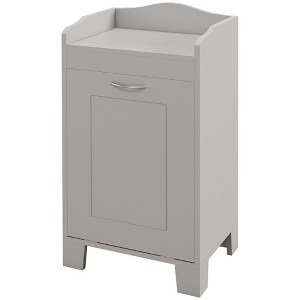 Munora 15.5" White Compact Laundry Storage Cabinet - Tilt-Out Hamper with Tabletop & 66 lbs Capacity - 1 of 4