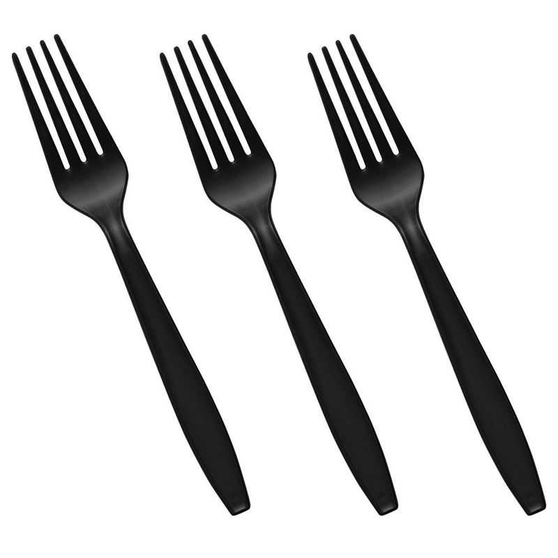Smarty Had A Party Black Plastic Disposable Forks (1000 Forks), 2 of 4