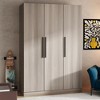 FUFU&GAGA Modern Grey Clothes Organiser 3 Door Wardrobe Bedroom Clothes Solutions - 3 of 4