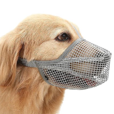 iMountek Pet Muzzle MaskAdjustable Dog Mouth Cover with Breathable Mesh Adjustable Neck Forehead Strap for Anti Biting Barking Chewing