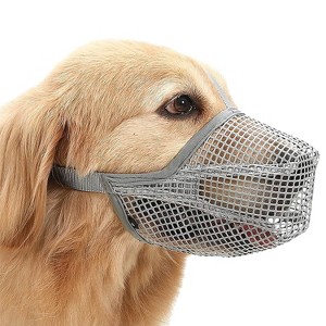 iMountek Pet Muzzle MaskAdjustable Dog Mouth Cover with Breathable Mesh Adjustable Neck Forehead Strap for Anti Biting Barking Chewing - 1 of 4