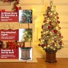 GustoWave 4.5ft Artificial Christmas Tree,Prelit  Durable Plastic, Vintage Potted Base, Perfect for Living Room - 4 of 4