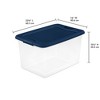 Sterilite Latching Hinged See-Through Plastic Stacking Storage Container Tote with Recessed Lids for Home Organization - 3 of 4