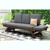 APRILSOUL Outdoor Adjustable Patio Wooden Daybed Sofa Chaise Lounge with Cushions for Small Places - 2 of 4