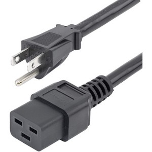 StarTech.com 10ft (3m) Heavy Duty Power Cord, NEMA 5-15P to C19, 15A 125V, 14AWG - 1 of 2