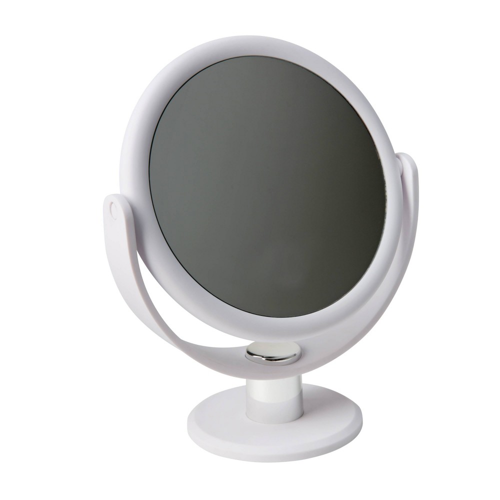 Photos - Makeup Brush / Sponge 7" Vanity Rubberized 1X-10X Magnification Mirror White - Home Details