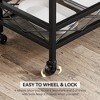 3-Tier Mobile Bar Cart with Wine Rack & Trays - Rolling Kitchen Serving Cart for Dining Room - 4 of 4