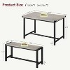 3 Piece Dining Table Set for 4 with Space-Saving Benches, Tabletop, Steel Frame, Modern Farmhouse Kitchen Table for Small Spaces - 2 of 4