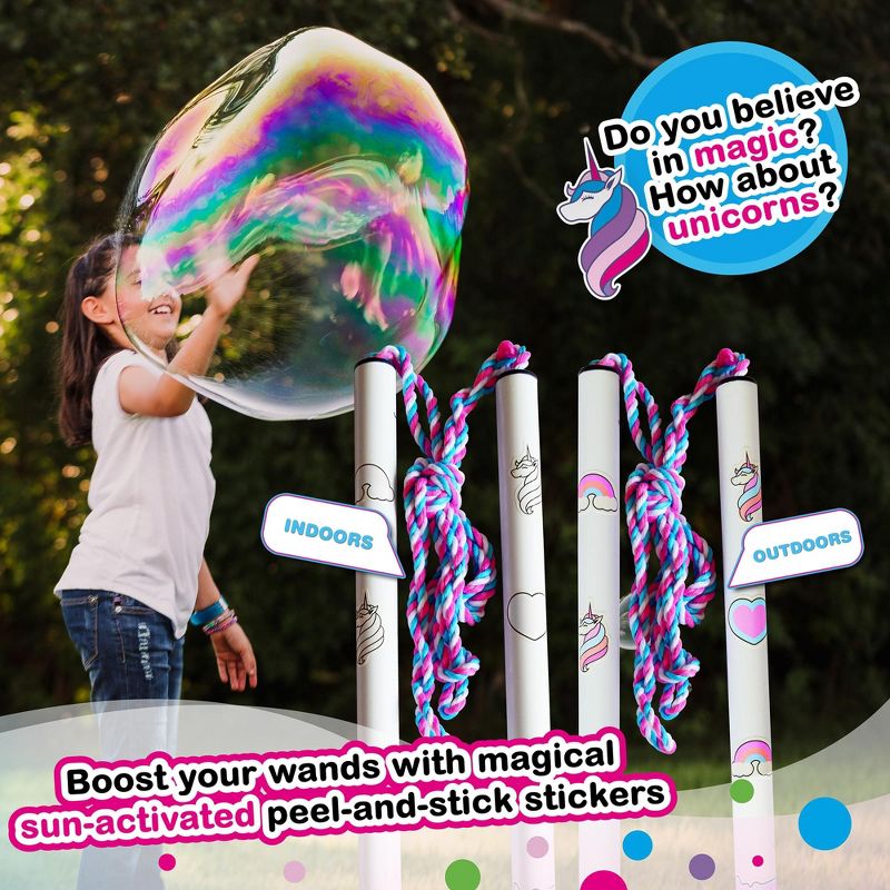South Beach Bubbles WOWmazing Unicorn Giant Bubble Kit | Wand + 2 Packets Bubble Concentrate + 8 Stickers, 4 of 6
