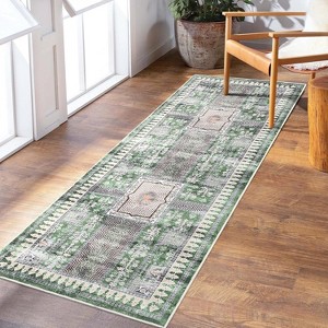 Acekool 2x8 Vintage Washable Runner – Non-Slip Retro Design for Hallway, Kitchen & Bedroom - 1 of 4