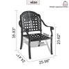 NicBex Aluminum Outdoor Dining Chair Set of 4 Patio Resistant Frame Chairs with Removable Cushions,Black - 3 of 4