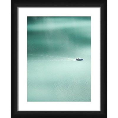 18" x 22" Matted to 2" Mist Blue Picture Framed Black - PTM Images