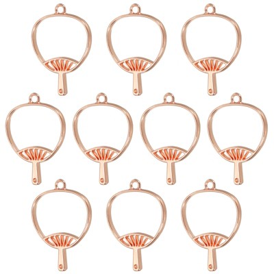Unique Bargains DIY Crafts Earrings Necklace Bracelet Making Alloy Open Back Fan Bezel Pendants 10 Pcs