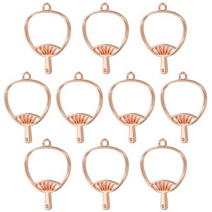 Unique Bargains DIY Crafts Earrings Necklace Bracelet Making Alloy Open Back Fan Bezel Pendants 10 Pcs - 1 of 4