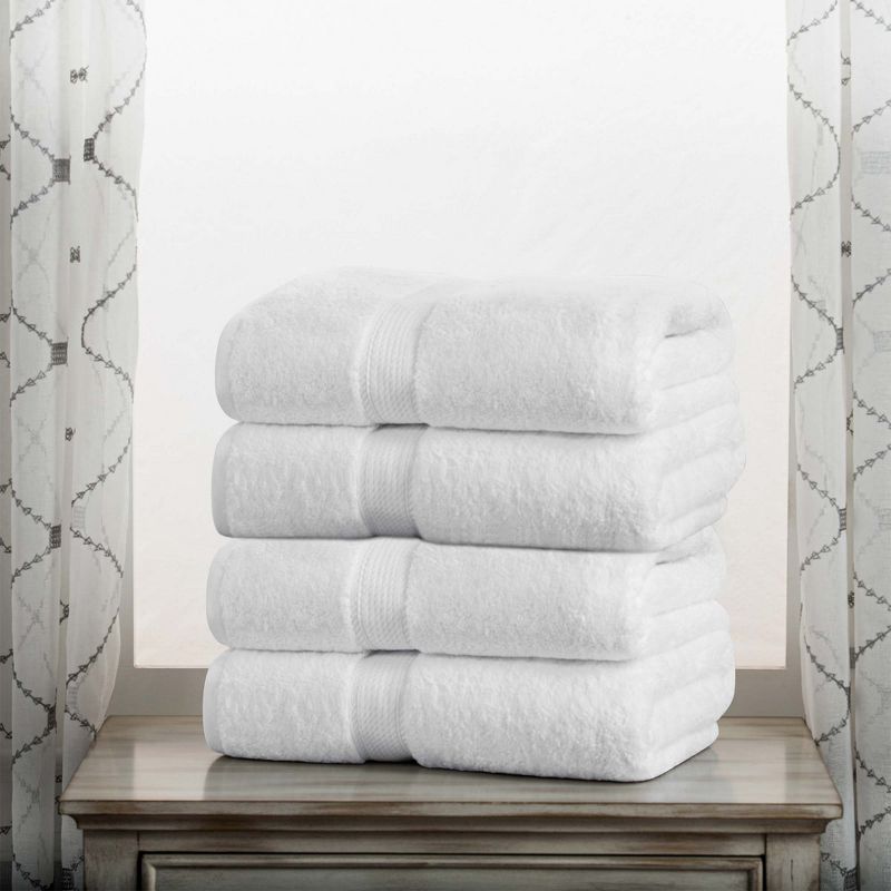 Premium Cotton 800 GSM Heavyweight Plush Luxury 4 Piece Bathroom Towel Set by Blue Nile Mills, 2 of 9
