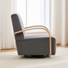 Hrinhom 30.7"W Upholstered Velvet 360° Swivel Accent Chair,Comfy Channel Tufted Lounge Reading Chair - 3 of 4