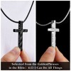 Truandoss 2Pcs Silver Black Cross Necklace for Men Boys - Stainless Steel American Flag Cross Pendant Necklaces,  Fathers Day Christmas Jewelry  Gifts - 2 of 4