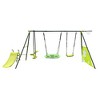 YUHAO Children Six Function Swingset with Net Swing Metal Plastic Safe Swing Set 440lbs , Outdoor Toys，Age 3+ ，31.5in Green and Blue - 4 of 4