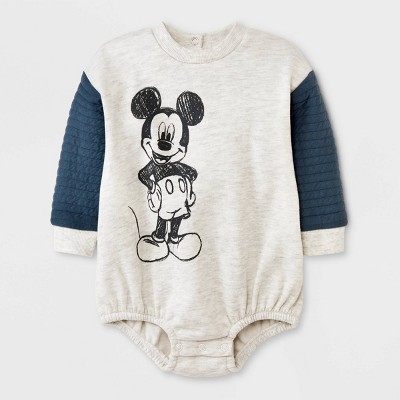 Image of Baby Boys' Mickey Mouse & Friends Quilted Bodysuit - Beige 18M