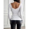 Clearlove Women Long Sleeve Shirts Lace Square Neck Slim Fit Fashion Top - 3 of 4