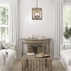 LNC Quaint 4-Light 11" Farmhouse Drum Small Chandelier, Rustic Bronze and Distressed Grayrish White Wood - 4 of 4