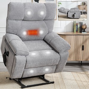 FONTOI Large Size Accent Chair with Dual Side Pockets&Hidden Cup Holders, Recliner Chair with Comfortable Back&Arms, Gray, 36.62"*42.13"*40.56" - 1 of 4