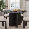 PexFix 45" x45" Solid Wood Round Dining Table with Black Finish and Elegant Arched Legs for Modern Dining Rooms & Kitchens - 2 of 4