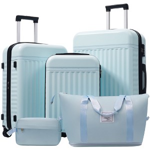 Kumasinova Hard-Shell Luggage,Set of 5,Expandable Suitcases with TSA Lock & Travel Bags,Front Opening Luggage with USB Ports,20"24"28" - 1 of 4