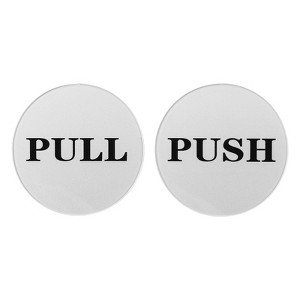 Unique Bargains Acrylic Self-Adhesive Decor Home Office Push Pull Door Sign 1 Pair - 1 of 4