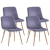 Akoasm Morden Fabric Dinning Chairs With Studry Legs 4 Pieces-Gray - 3 of 4