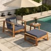 DSVIMOY 3PCS Outdoor Lounge Set with Chair & Ottoman, Perfect for Patios, Balconies, and Gardens, Natural&Grey, 17.7"*15"*16.9" - 2 of 4