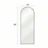 Arched Full Length Mirror Floor Mirror with Stand 18x58 Inch Black Wall Mirror Bedroom Body Mirror Large Size Strong Frame - 3 of 4