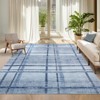 8x10 Modern Machine Washable Rug for Living Room Ultra-Soft Plaid Accent Carpet Non-Slip Contemporary Floor Mats for Bedroom Dining Room Playroom - 4 of 4