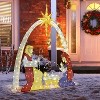 LuxenHome 5.25Ft x 5.8Ft Multi-Color Nativity Manger Scene Outdoor Holiday Decoration with Lights White, Red, Gold, Blue - 4 of 4