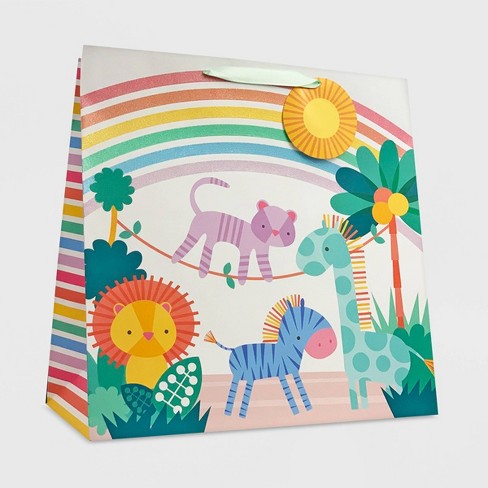 8x2.5' Baby Animals On Woodgrain Baby Shower Gift Wrapping Paper - Spritz™  : Target