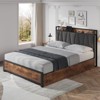 32434 Bed Frame with Storage Linen Upholstered Headboard, 4 Drawers Platform Bed Frame with Charging Station, No Box Spring Needed,  Vintage Brown - 4 of 4
