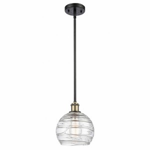 Athens Deco Swirl - 1 Light Stem Hung Mini Pendant In Industrial Style-10 Inches Tall and 8 Inches Wide - 1 of 1