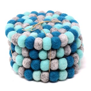 Slickblue Handmade Seasonal Felt Coasters – Set of 4, 4" Diameter, for Stylish Table Protection in 15 Colors Options - 1 of 2