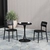 WestinTrends Playa 3-Piece Outdoor Round Metal Patio Dining Table Set With Stackable Patio Chairs - 2 of 4