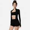 Anna-Kaci Active Women's Long Sleeve Fitted Zip-Up Jacket with High Collar and Thumbhole Cuffs - 4 of 4