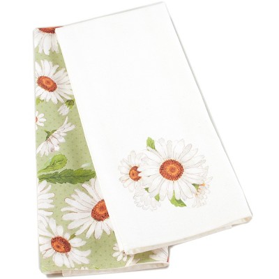 Lakeside Farmhouse Daisy Spring Kitchen or Bathroom Hand Towels - Set of 2