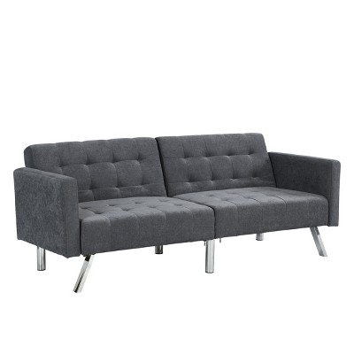 NicBex Convertible Loveseat Sofa Upholstered Foldable Sofa Bed Comfy 2 Seater Couch with Metal Legs for Living Room