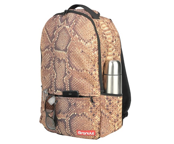 Granule 18" Reptile Print Backpack - Brown