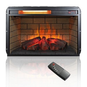 QingMoon Electric Fireplace Stove, 23" Infrared Quartz Heater with Wall Tiles Background and Overheat Protection, 1500W for Living Room, Bedroom - 1 of 4