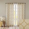 VYNXARIA 50x84" Fretwork Print Grommet Top Window Curtain Panel,Beige+Gold(Single Panel) - 4 of 4